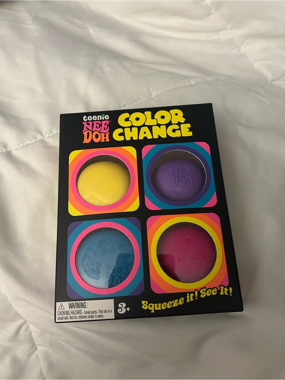Teenie NeeDoh Color Change Sensory Toy Set - Yellow, Purple, Blue, Pink